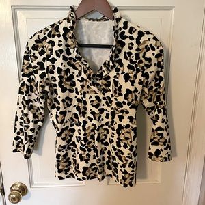 J. McLaughlin Durham leopard print ruffle top